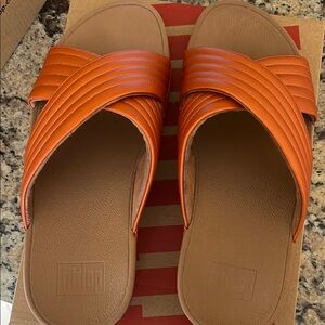 FitFlop Vibrant Orange Slide Sandals